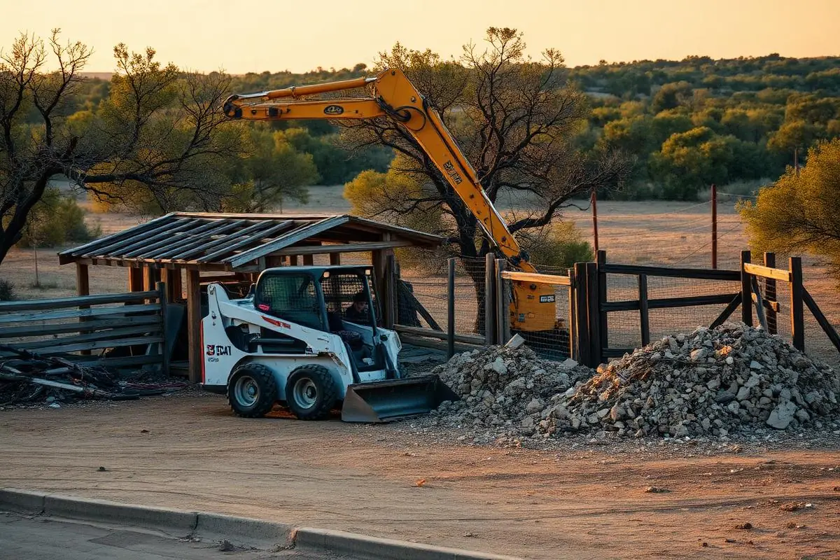 Light Demolition on a Texas Hill Country property — Tear down old sheds, fences, decks, and small structures — debris hauled off clean.